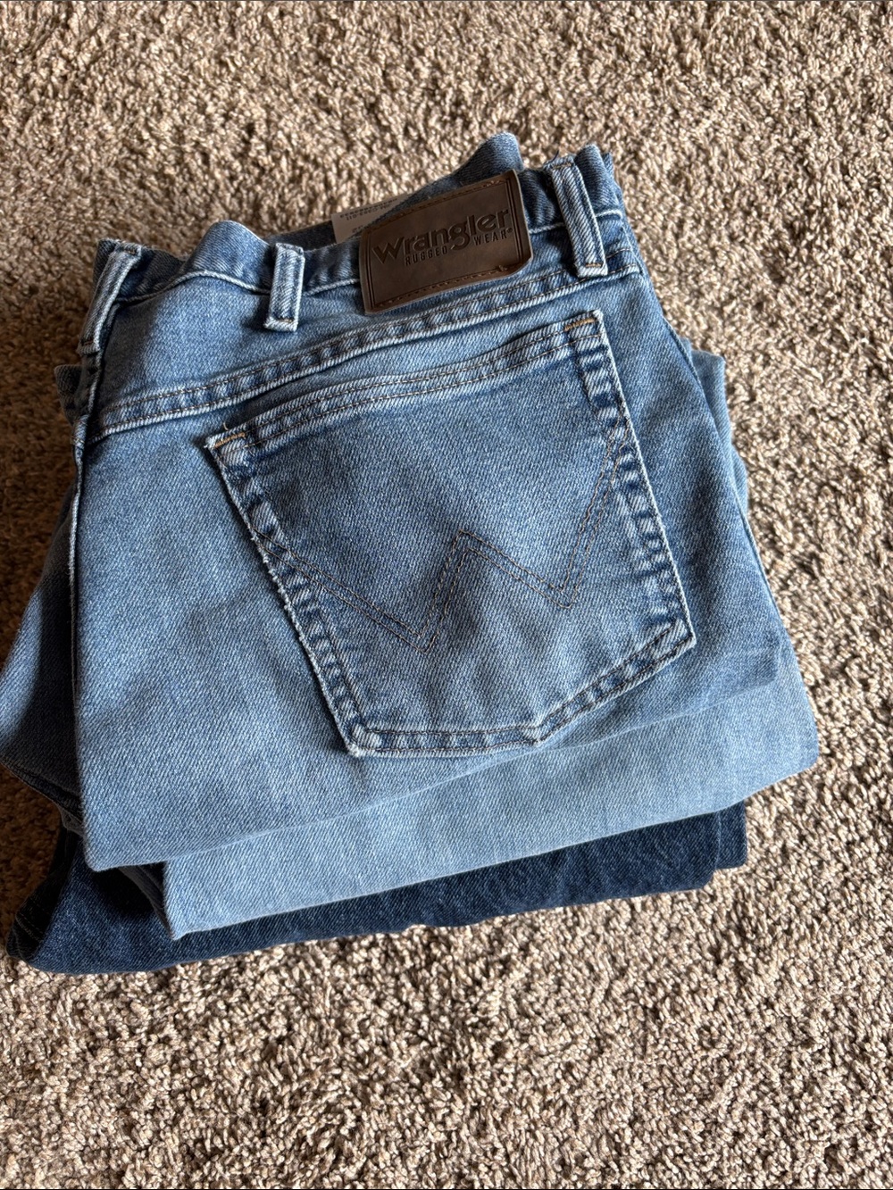 Wrangler Men's Light Blue Denim Relaxed Jeans bundle of 3 38X32